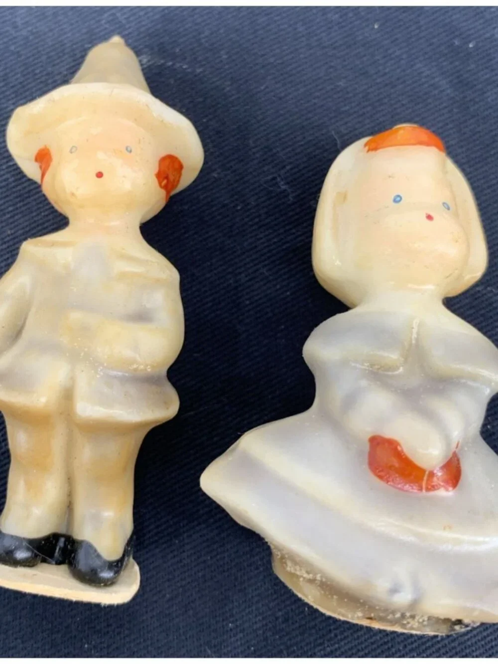 Tavern Thanksgiving Candles Pilgrim Boy & Girls Unburned Lot of 2 Socony